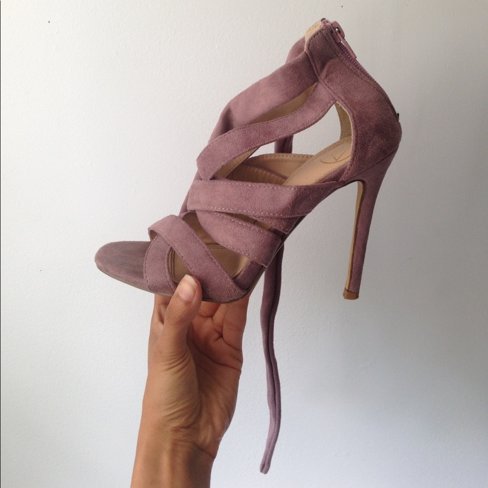 Purple suede heel